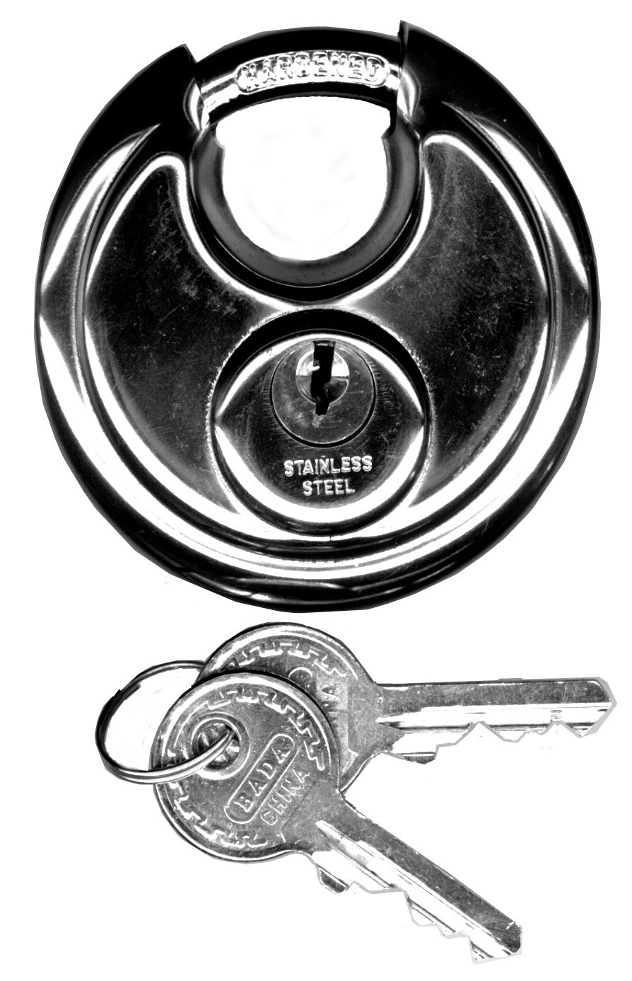 Padlock c/w 2 Keys Stainless Steel Round