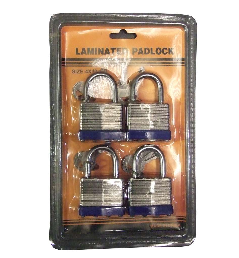 Padlock Set Laminated 4pcs common key 60x40x6mm