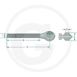 WALTERSCHEID Ball joint head – I M36 x 3 mm, A 25.4 mm – dimension diagram