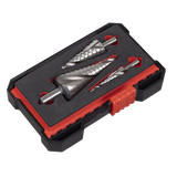Sealey Spiral Flute HSS 4341 Step Drill Bit Set 3pc additional view