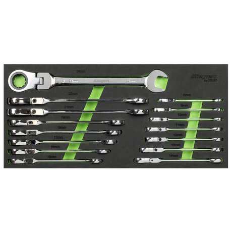 Flexi-Head Combination Ratchet Spanner Set 15pc – additional supplier image