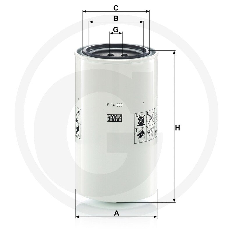 MANN FILTER W14003 Hydraulic Oil Filter