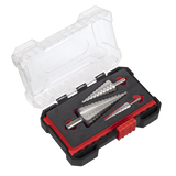 Sealey Straight Flute HSS 4341 Step Drill Bit Set 3pc