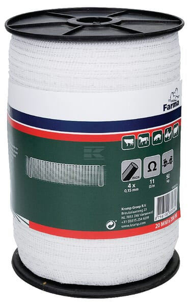 Fencing Tape 20mm x 200m 4 Stainless Steel Wires