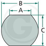 CBM Lower link ball – Category 1 / 2, A 22 mm – dimension diagram