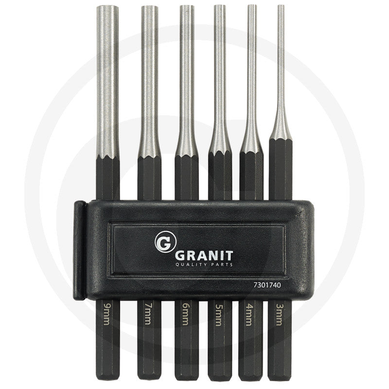 GRANIT BLACK EDITION Pin Punch Set – 6 Piece (3–9 mm)