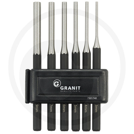 GRANIT BLACK EDITION Pin Punch Set – 6 Piece (3–9 mm)