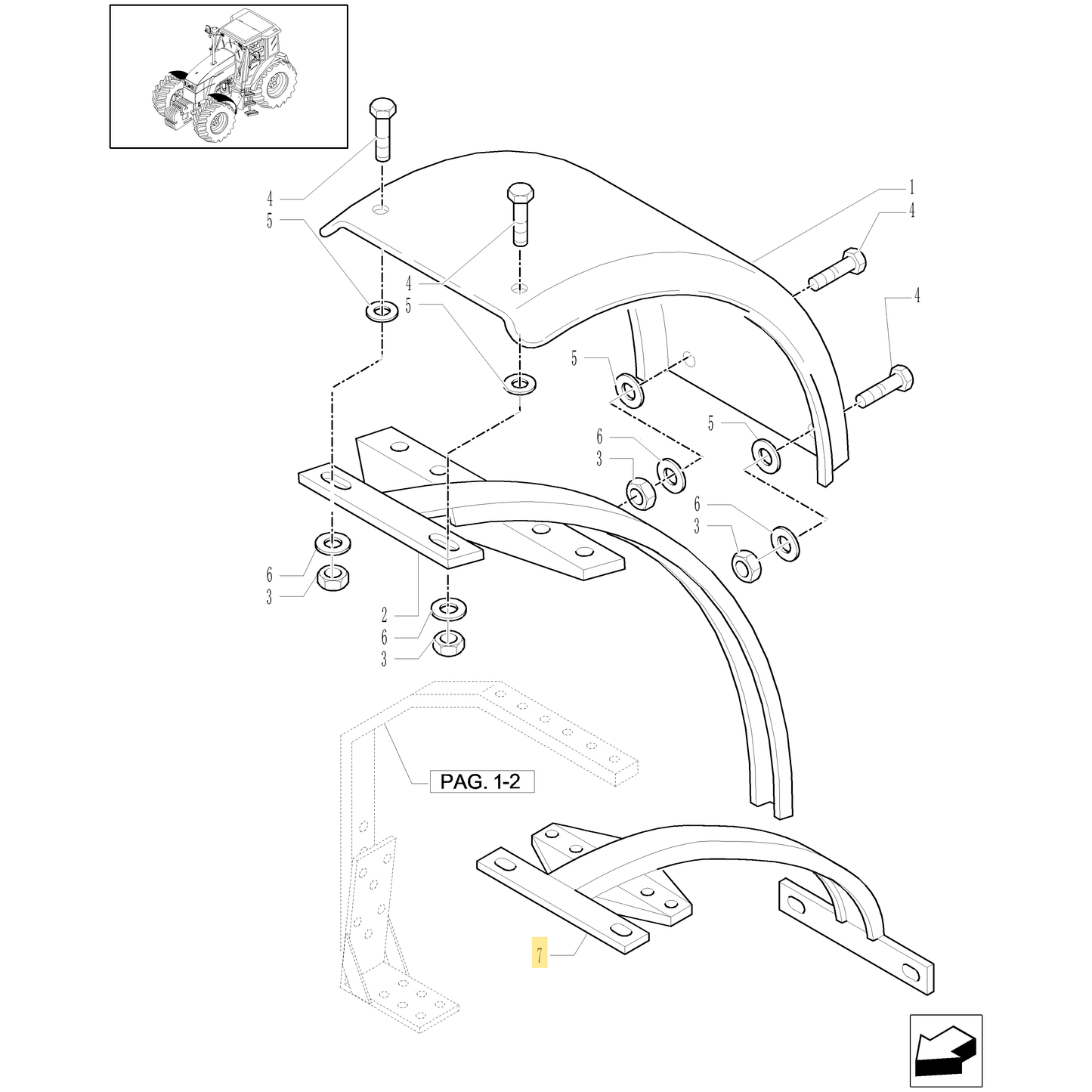 CNH - FENDER SUPPORT BRACKET # 87308121 # 87554982 Series TM TSA MXM MXU