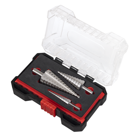 Sealey Straight Flute HSS 4341 Step Drill Bit Set 3pc additional view