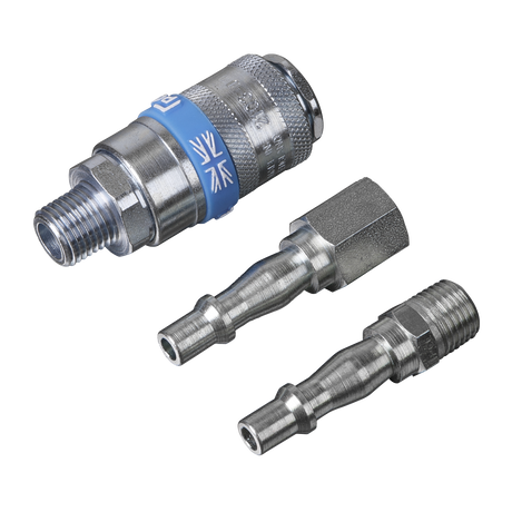 PCL Air Tool Coupling Kit 1/4"BSPT 3pc – additional supplier image