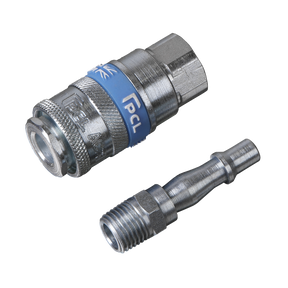 PCL Air Tool Coupling Kit 1/4"BSPT 2pc