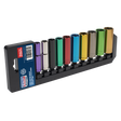 Premier Deep Multi-Coloured Socket Set 3/8"Sq Drive 10pc