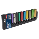 Premier Deep Multi-Coloured Socket Set 3/8"Sq Drive 10pc