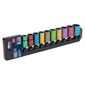 Premier Multi-Coloured Socket Set 1/2"Sq Drive 10pc