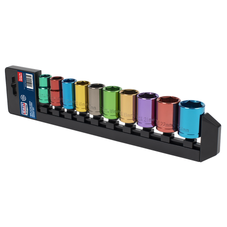 Premier Multi-Coloured Socket Set 1/2"Sq Drive 10pc – additional supplier image