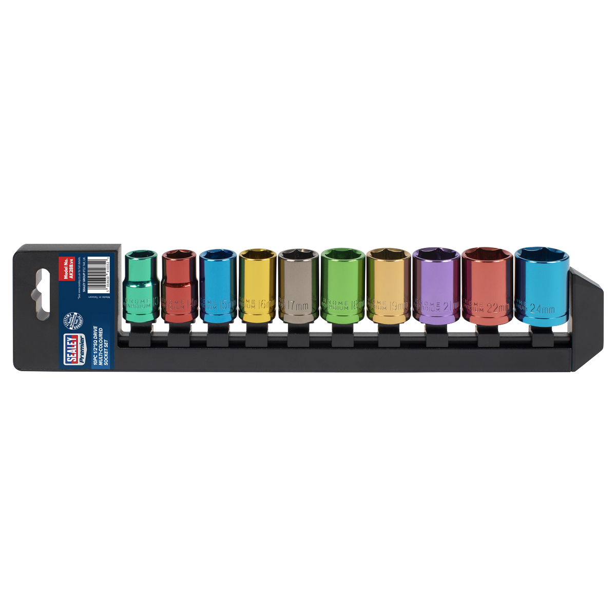 Premier Multi-Coloured Socket Set 1/2"Sq Drive 10pc – additional supplier image