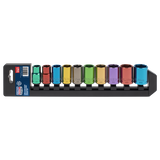 Premier Multi-Coloured Socket Set 1/2"Sq Drive 10pc – additional supplier image