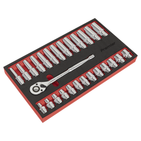 Premier Ratchet Wrench & Socket Set 1/2"Sq Drive 27pc