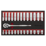 Premier Ratchet Wrench & Socket Set 1/2"Sq Drive 27pc – additional product view 2