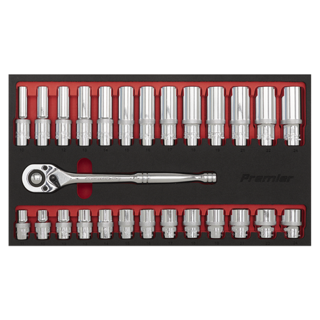 Premier Ratchet Wrench & Socket Set 1/2"Sq Drive 27pc – additional product view 2