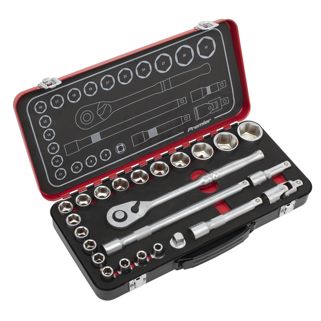 Premier Platinum Socket Set 1/2"Sq Drive 24pc