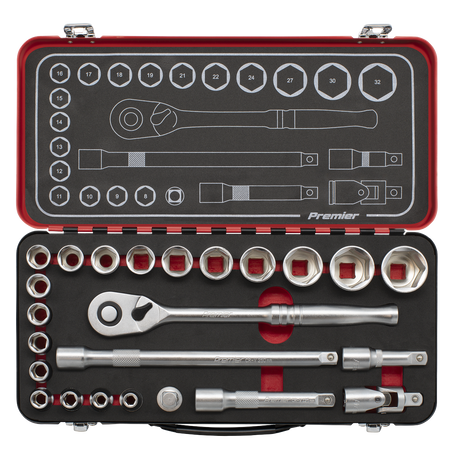 Premier Platinum Socket Set 1/2"Sq Drive 24pc – additional product view 8