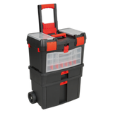 Mobile Toolbox with Tote Tray & Removable Assortment Box