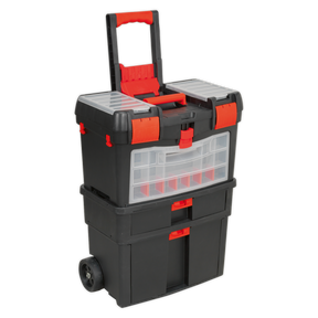 Mobile Toolbox with Tote Tray & Removable Assortment Box