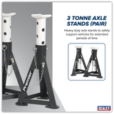 Premier Axle Stands (Pair) 3 Tonne Capacity per Stand - White – additional supplier image