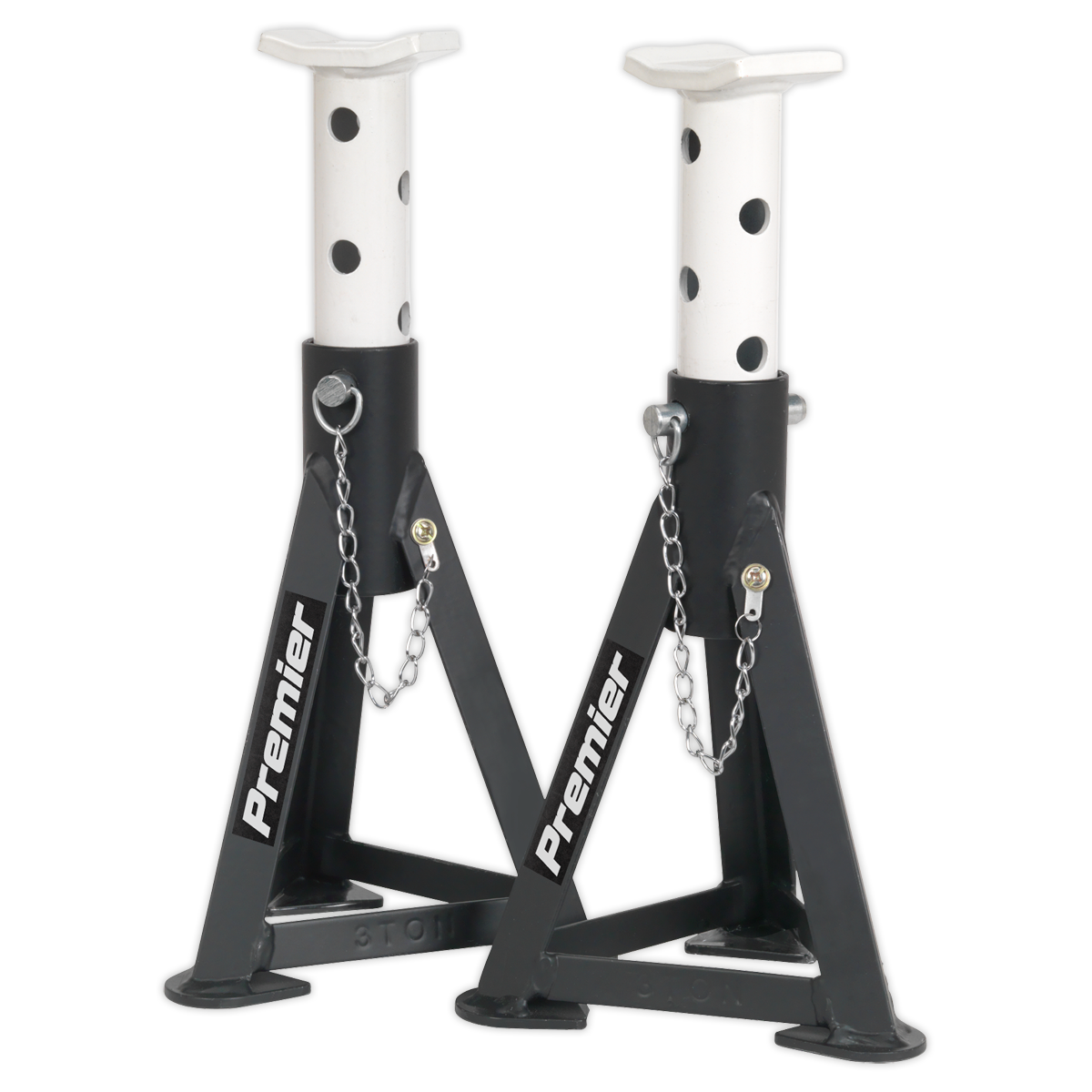 Premier Axle Stands (Pair) 3 Tonne Capacity per Stand - White – additional supplier image