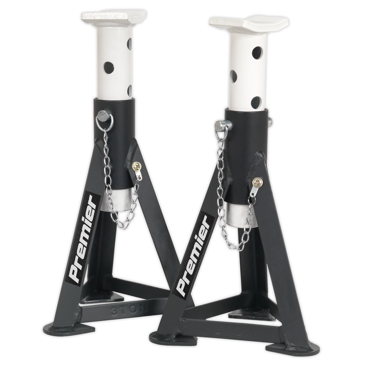 Premier Axle Stands (Pair) 3 Tonne Capacity per Stand - White – additional supplier image