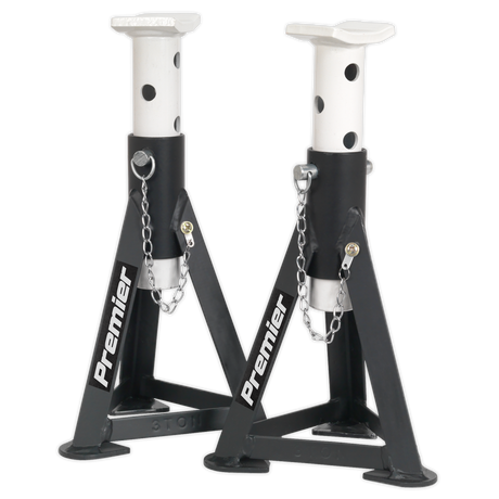 Premier Axle Stands (Pair) 3 Tonne Capacity per Stand - White – additional supplier image