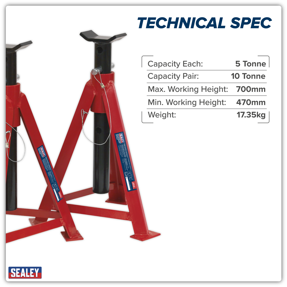 Axle Stands (Pair) 5 Tonne Capacity per Stand – additional product view 5
