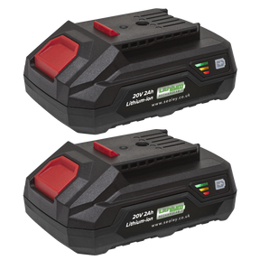 Sealey SV20 Series Power Tool Battery 20V 2Ah - Pack of 2