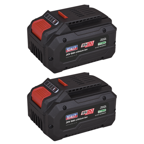 Sealey SV20 Series Power Tool Battery 20V 8Ah - Pack of 2