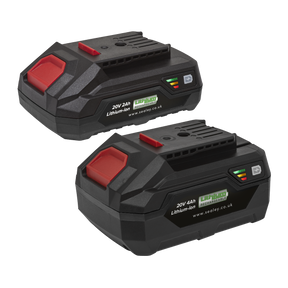 Sealey SV20 Series Power Tool Battery 20V 2Ah & 4Ah - Pack of 2