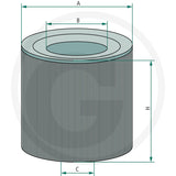 Fleetguard HF6079 Hydraulic Oil Filter dimensional drawing