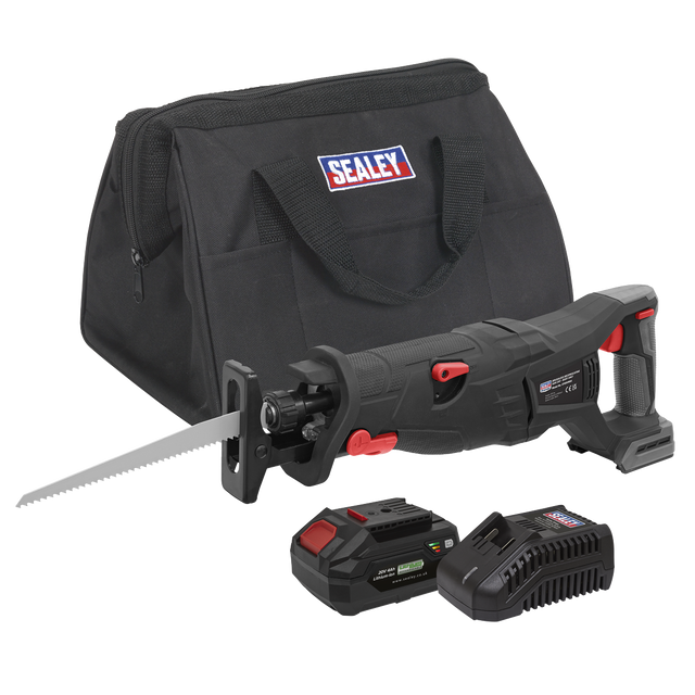 Sealey Premier SV20 Series Brushless Cordless Reciprocating Saw 20V 4Ah Kit