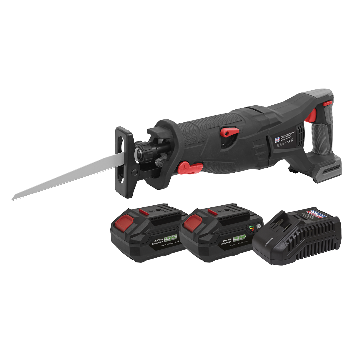 Sealey Premier SV20 Series Brushless Cordless Reciprocating Saw 20V 4Ah Kit - 2 Batteries – additional supplier image