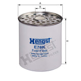 Hengst E76KD42 Fuel Filter dimensional drawing