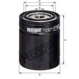 Hengst H17W09 Engine Oil Filter dimensional drawing