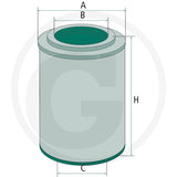 MANN FILTER H1263/1X Hydraulic Oil Filter dimensional drawing