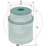 MANN FILTER WK8123 Fuel Filter dimensional drawing