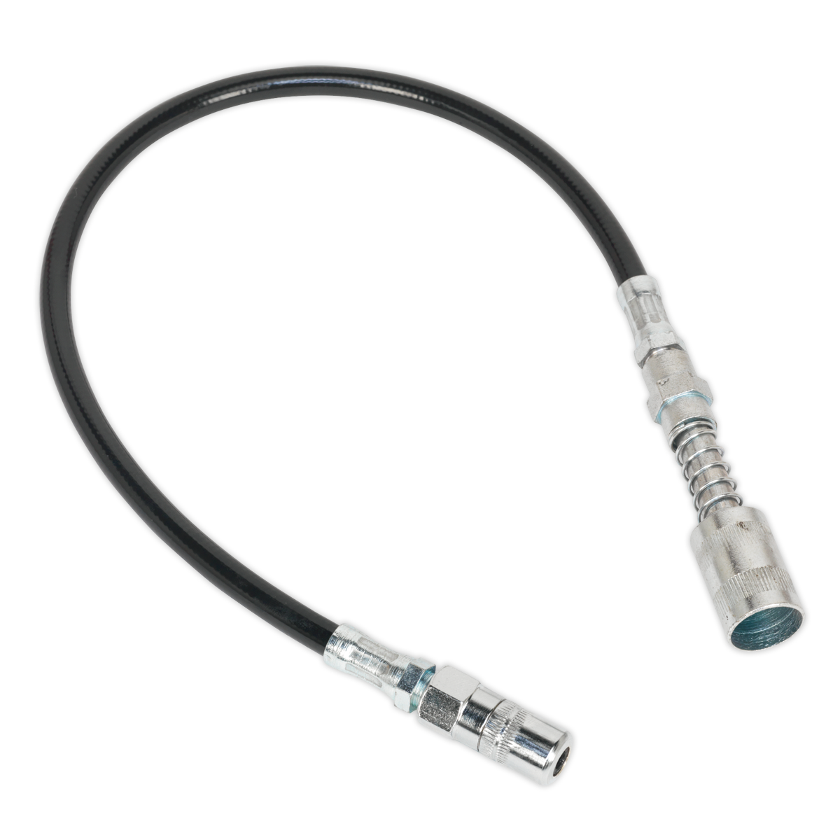 Flexible Rubber Grease Gun Delivery Hose with 4-Jaw Connector & Quick Release Coupling 450mm