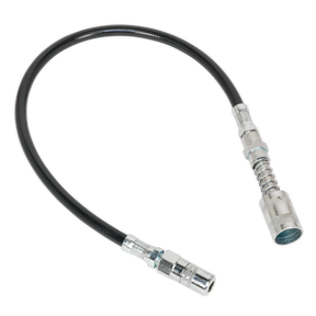 Flexible Rubber Grease Gun Delivery Hose with 4-Jaw Connector & Quick Release Coupling 450mm