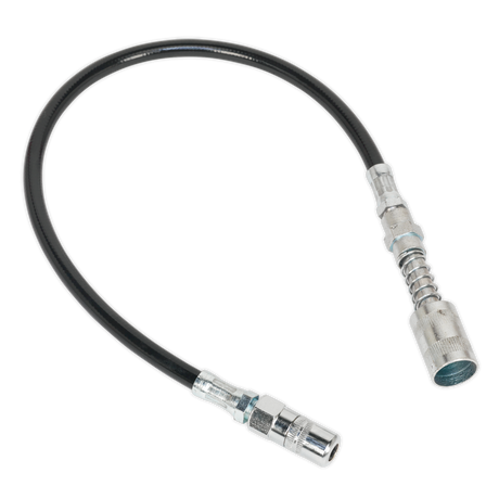 Flexible Rubber Grease Gun Delivery Hose with 4-Jaw Connector & Quick Release Coupling 450mm