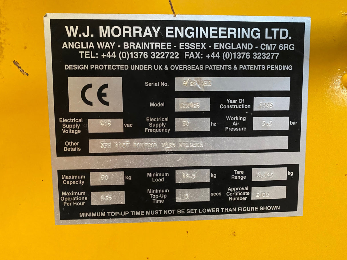 Walthambury M425 Bagging Weigher – 3 Phase