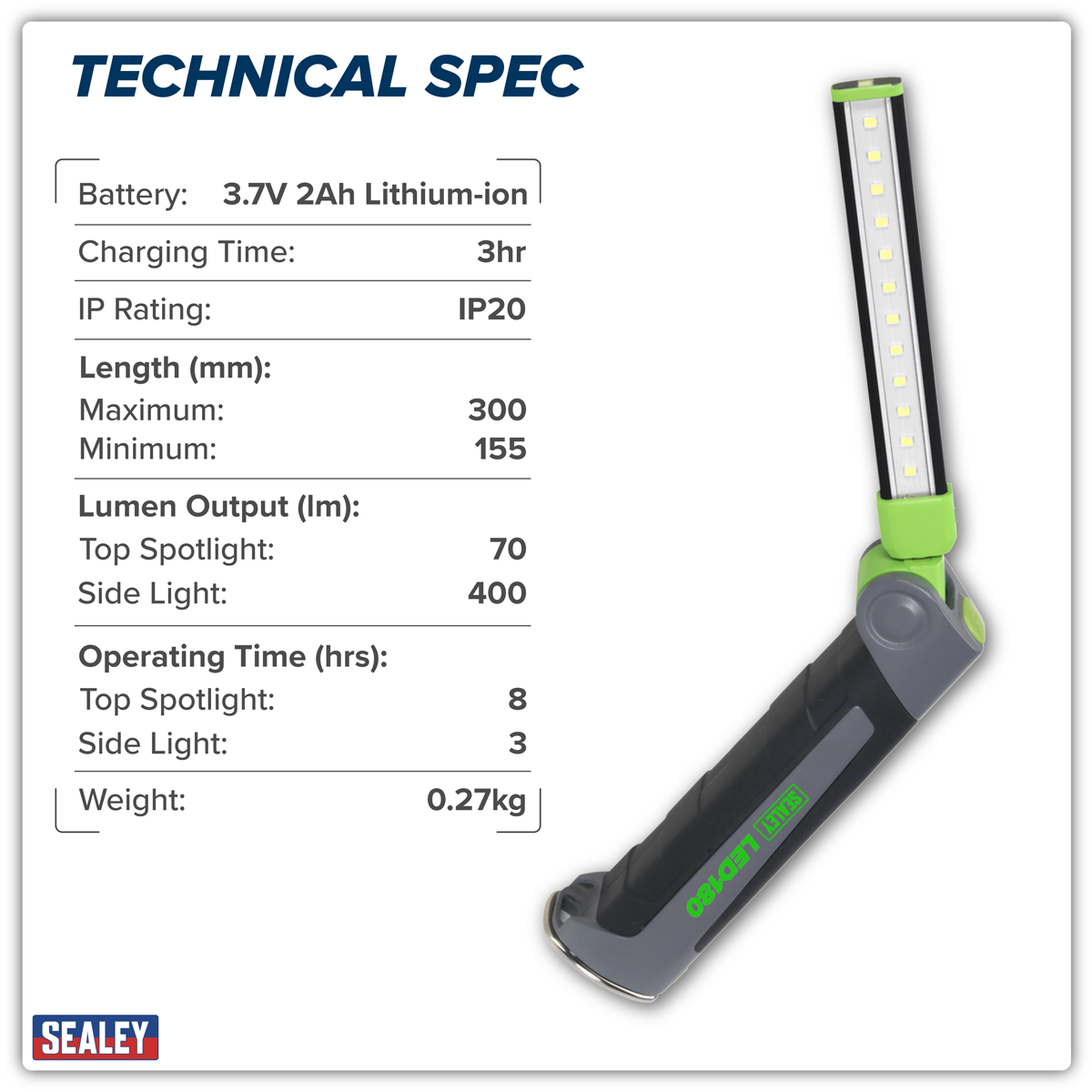 Rechargeable Slim Folding Inspection Light 4W & 1W SMD LED – additional product view 21