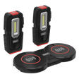 Inspection Light (x2) with Double Wireless Charging Base 3W COB & 1W SMD LED