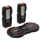Inspection Light (x2) with Double Wireless Charging Base 3W COB & 1W SMD LED
